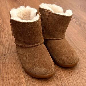 UGG Kids Tan Suede Boots with Cream Lining